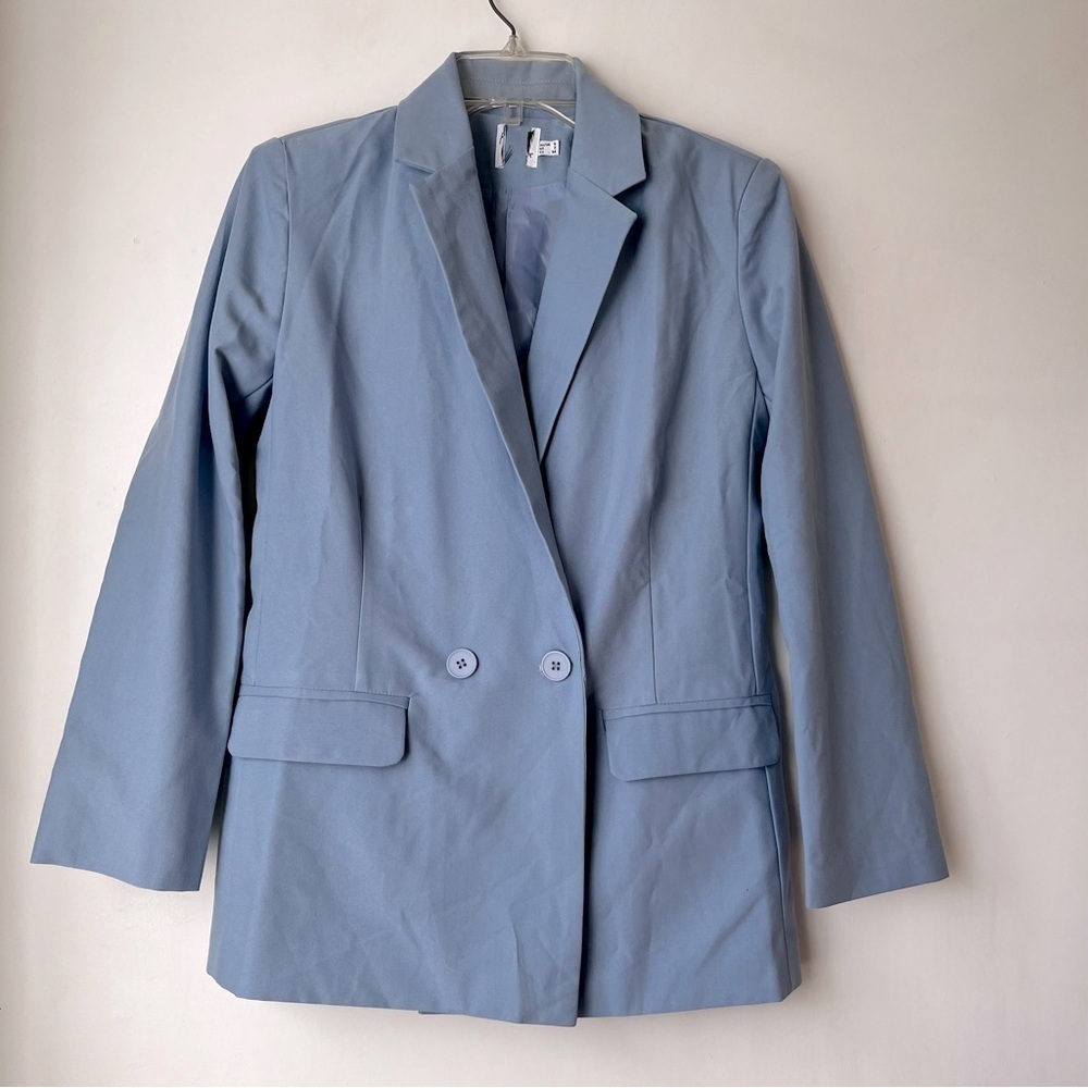 Princess Polly Sazan Light Blue Relaxed Fit Blazer 2